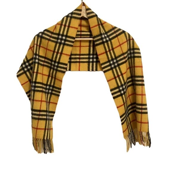 Auth Burberry's - Dark yellow Multi Cashmere Scarf - Picture 2 of 5